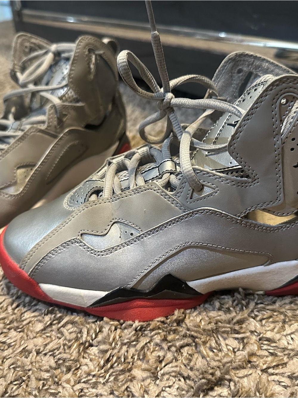 Jordan Kids High-Top Sneakers in Gray and Red
